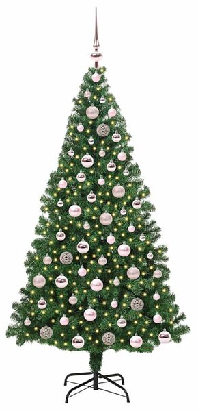 Mű karácsonyfa 300 LED-del Zöld 180 cm PVC és Acél és Műanyag