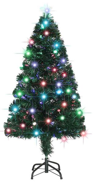 Száloptikás megvilágított karácsonyfa állvánnyal és LED-es 120 cm