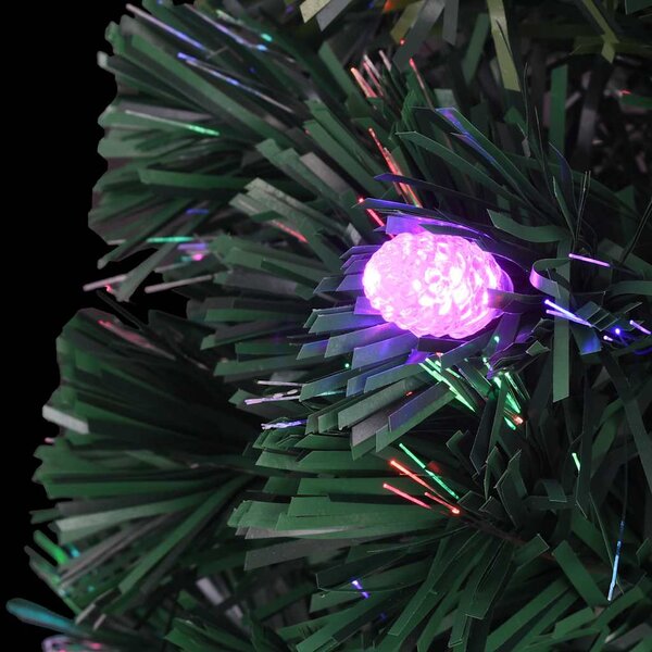 Száloptikás megvilágított karácsonyfa állvánnyal és LED-es 210 cm