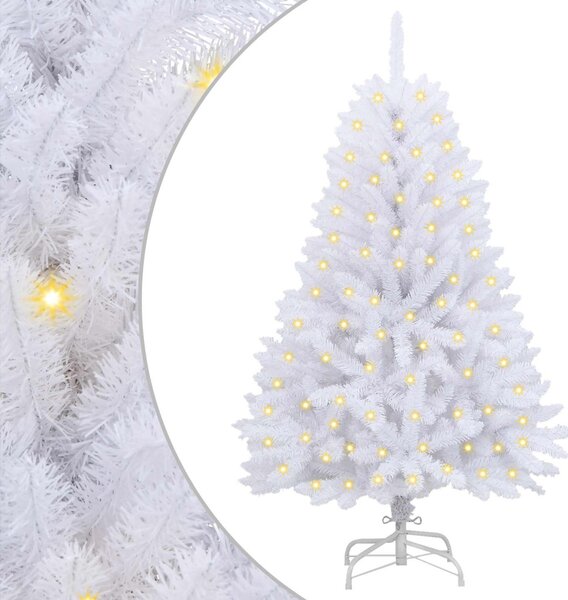 Mű karácsonyfa 150 LED PVC és Acél Fehér