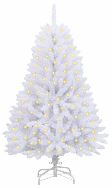 Mű karácsonyfa 150 LED PVC és Acél Fehér