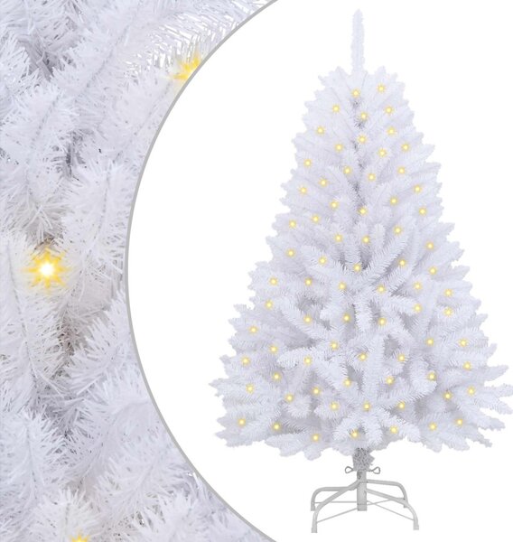 Mű karácsonyfa 150 LED PVC és Acél Fehér