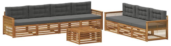 VidaXL Kültéri kanapé szett párnával 8 pcs Természetes és antracit