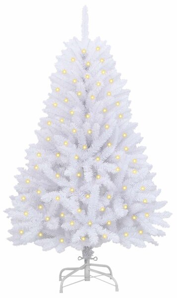 Mű karácsonyfa 150 LED PVC és Acél Fehér