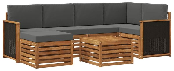 VidaXL Szegmentált kanapé szett párnával 6 pcs Természetes és antracit