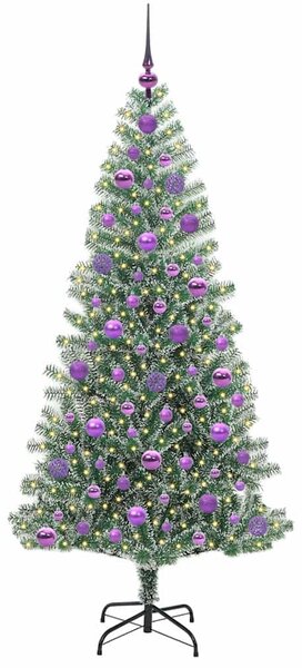 Mű karácsonyi fa hóval borítva LED fényekkel 300 LED-del 180 cm