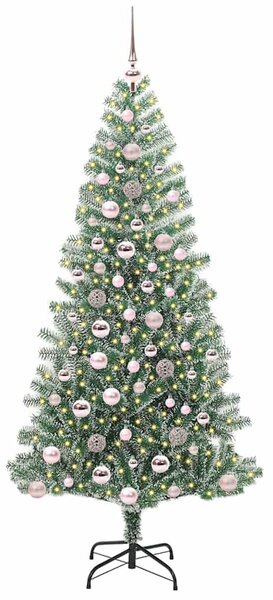 Mű karácsonyi fa hóval borítva LED fényekkel 300 LED-del 180 cm