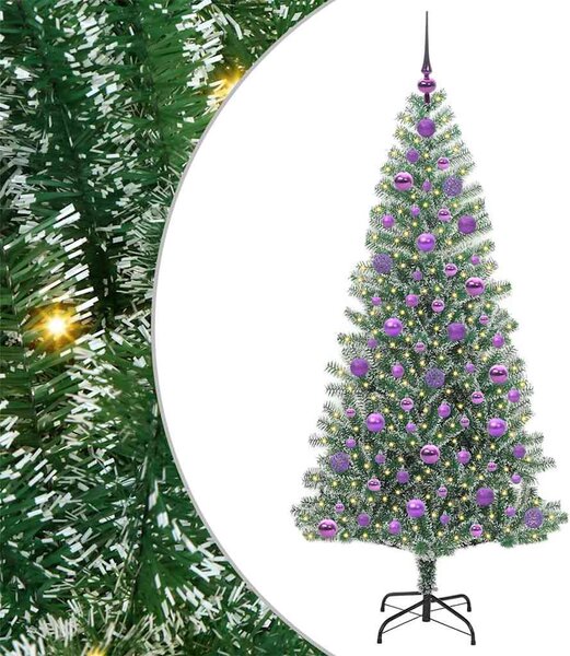 Mű karácsonyi fa hóval borítva LED fényekkel 300 LED-del 180 cm