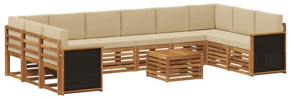 VidaXL Kültéri kanapé szett párnával 8 pcs Természetes