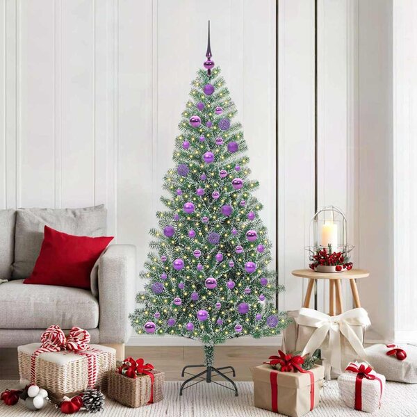 Mű karácsonyi fa hóval borítva LED fényekkel 300 LED-del 180 cm
