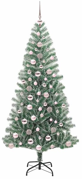 Mű karácsonyi fa hóval borítva LED fényekkel 300 LED-del 180 cm
