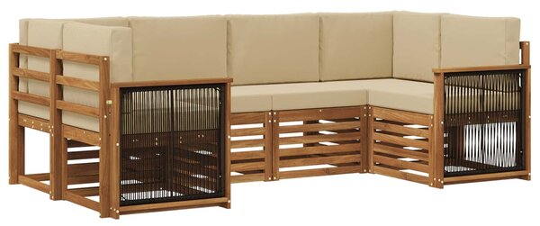 VidaXL Szegmentált kanapé szett párnával 5 pcs Természetes