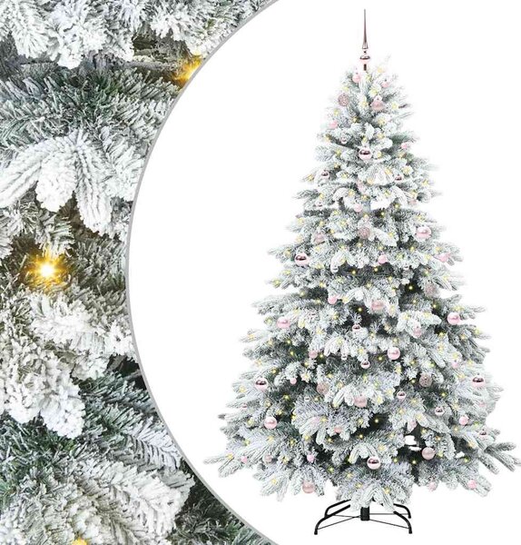 Mű karácsonyfa 300 LED-del állvánnyal Fehér 210 cm PE és PVC