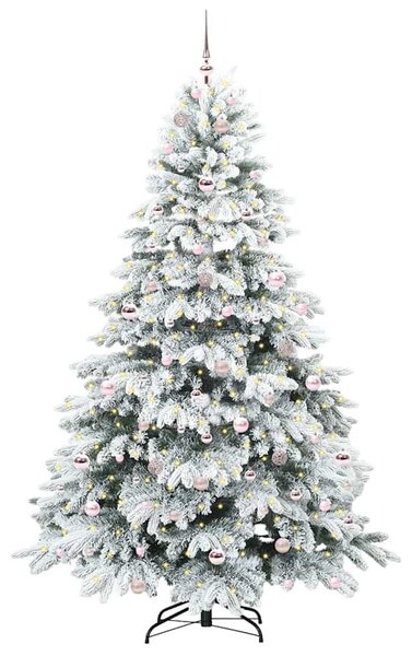 Mű karácsonyfa 300 LED-del állvánnyal Fehér 210 cm PE és PVC