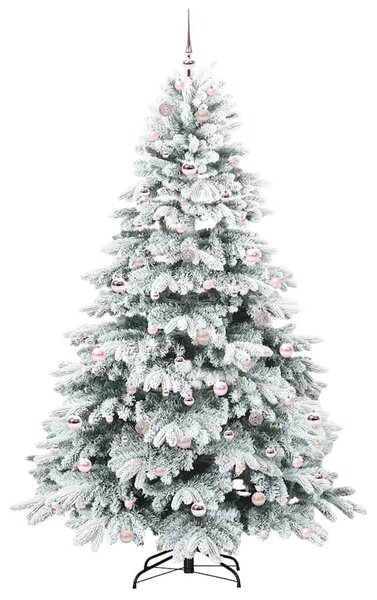 Mű karácsonyfa 300 LED-del állvánnyal Fehér 210 cm PE és PVC