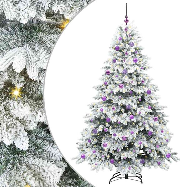 Mű karácsonyfa 300 LED-del állvánnyal Fehér 210 cm PE és PVC
