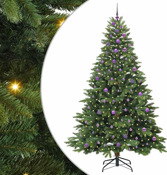 Mű karácsonyfa 300 LED-del állvánnyal Zöld 240 cm PE és PVC