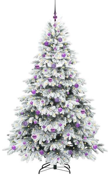 Mű karácsonyfa 300 LED-del állvánnyal Fehér 210 cm PE és PVC