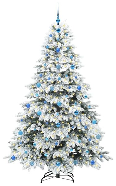 Mű karácsonyfa 300 LED-del állvánnyal Fehér 210 cm PE és PVC