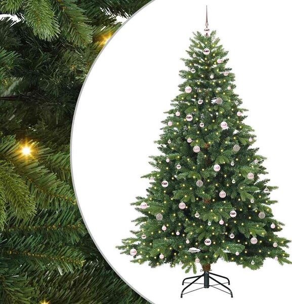 Mű karácsonyfa 300 LED-del állvánnyal Zöld 240 cm PE és PVC