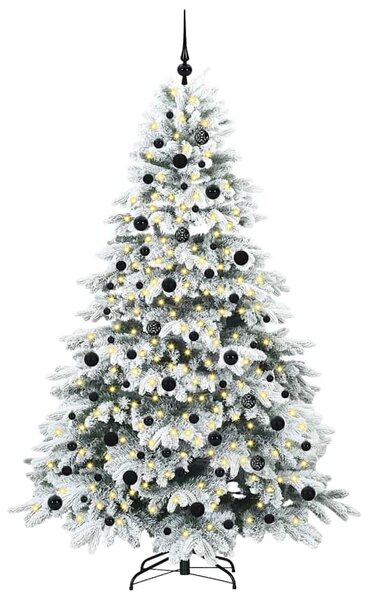 Mű karácsonyfa 300 LED-del állvánnyal Fehér 210 cm PE és PVC