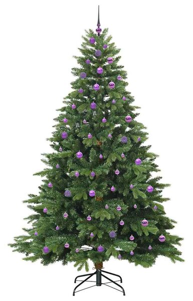Mű karácsonyfa 300 LED-del állvánnyal Zöld 240 cm PE és PVC