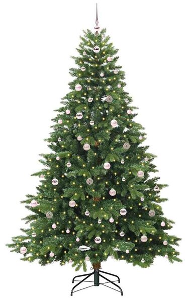 Mű karácsonyfa 300 LED-del állvánnyal Zöld 240 cm PE és PVC