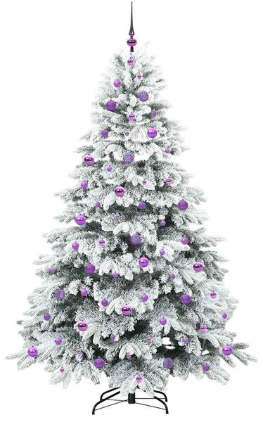 Mű karácsonyfa 300 LED-del állvánnyal Fehér 210 cm PE és PVC
