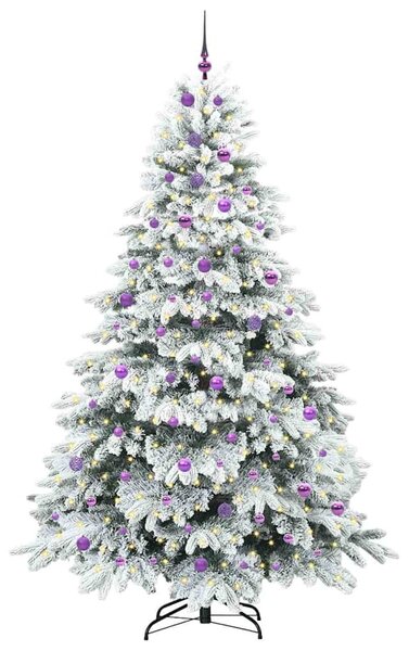 Mű karácsonyfa 300 LED-del állvánnyal Fehér 240 cm PE és PVC