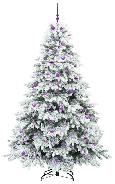 Mű karácsonyfa 300 LED-del állvánnyal Fehér 240 cm PE és PVC