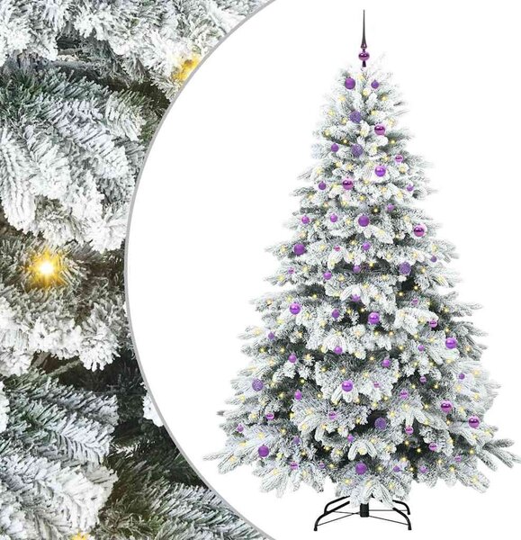 Mű karácsonyfa 300 LED-del állvánnyal Fehér 240 cm PE és PVC