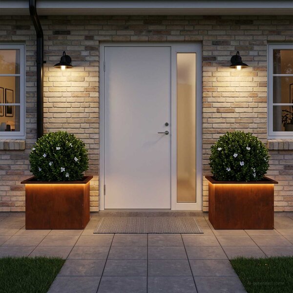 Led-es kerti virágláda 2 db Rozsdás 40 x 60 x 40 cm