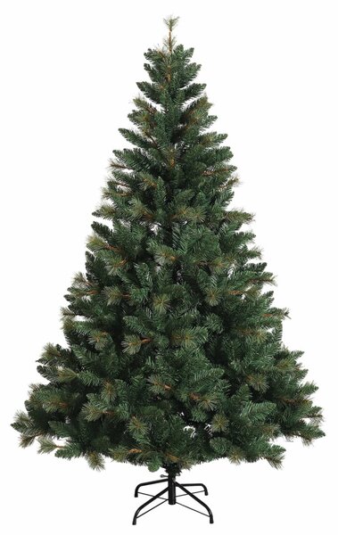 Műfenyő gömbökkel 180 cm 300 LED Meleg fehér PVC és fém Zöld