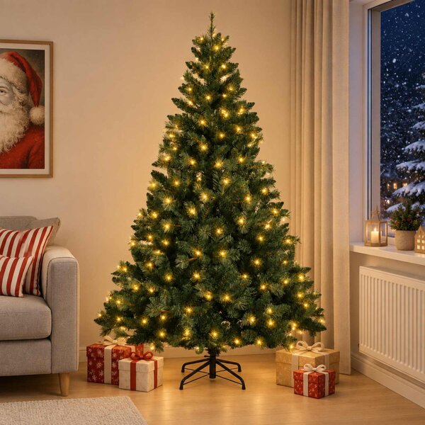 Műanyag Hajtogatós Karácsonyfa 120 cm 150 LED Meleg fehér