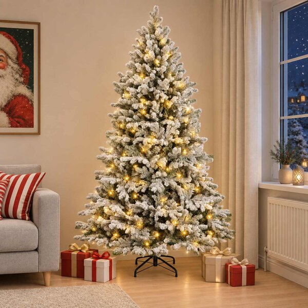 Műanyag Hajtogatós Karácsonyfa 150 cm 150 LED Meleg fehér