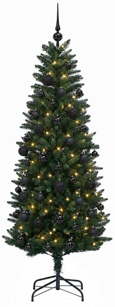 Műfenyő gömbökkel 120 cm 150 LED Meleg fehér PE és PVC Green