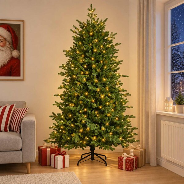 Műanyag Hajtogatós Karácsonyfa 120 cm 150 LED Meleg fehér