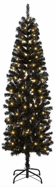 Mű Karcsú Karácsonyi Fa 180 cm 300 LED Meleg fehér PVC és fém