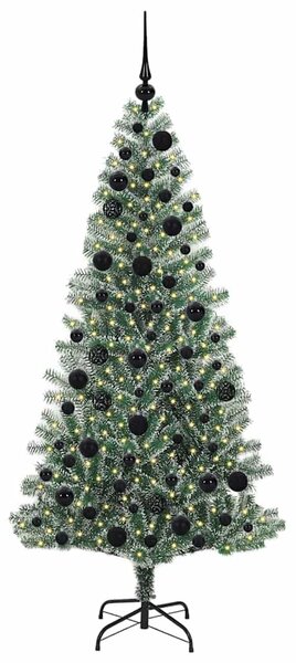 Mű karácsonyi fa hóval borítva LED fényekkel 300 LED-del 180 cm