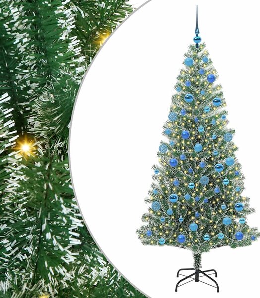 Mű karácsonyi fa hóval borítva LED fényekkel 300 LED-del 180 cm