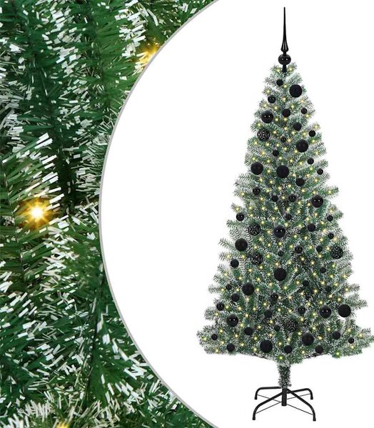 Mű karácsonyi fa hóval borítva LED fényekkel 300 LED-del 180 cm