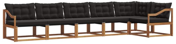 VidaXL Kültéri kanapé szett párnával 6 pcs Természetes és fekete