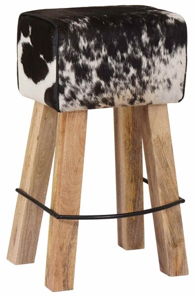Bárszék 2 db Fekete és Fehér 44 x 33 x 74 cm Valódi Bőr