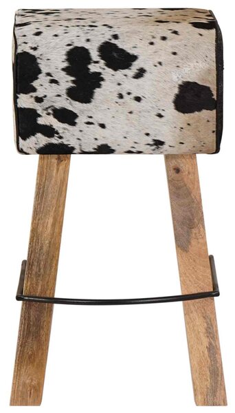 Bárszék 2 db Fekete és Fehér 44 x 33 x 74 cm Valódi Bőr