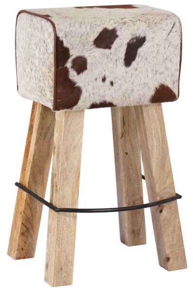 Bárszék 2 db Barna és fehér 44 x 33 x 74 cm Valódi Bőr