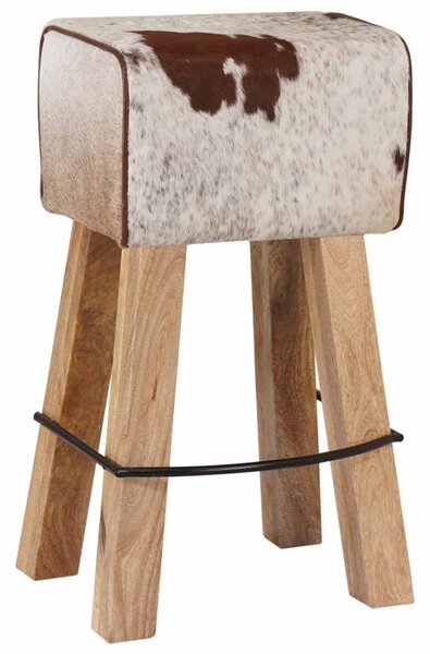 Bárszék 2 db Barna és fehér 44 x 33 x 74 cm Valódi Bőr