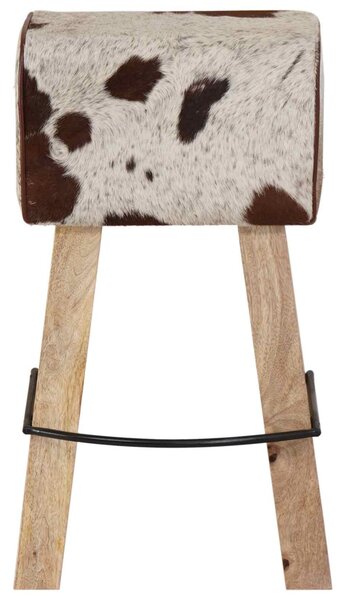 Bárszék 2 db Barna és fehér 44 x 33 x 74 cm Valódi Bőr