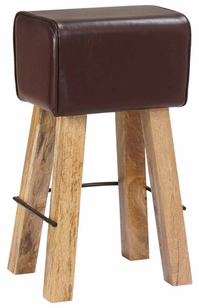 Bárszék 2 db Sötét Barna 44 x 33 x 74 cm Valódi Bőr