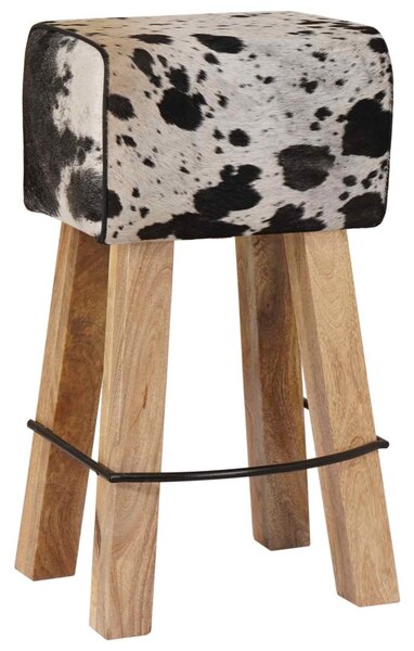 Bárszék 2 db Fekete és Fehér 44 x 33 x 74 cm Valódi Bőr
