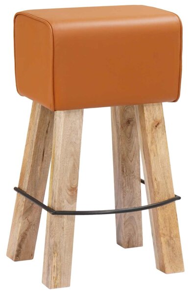 Bárszék 2 db Barna 44 x 33 x 74 cm Valódi Bőr